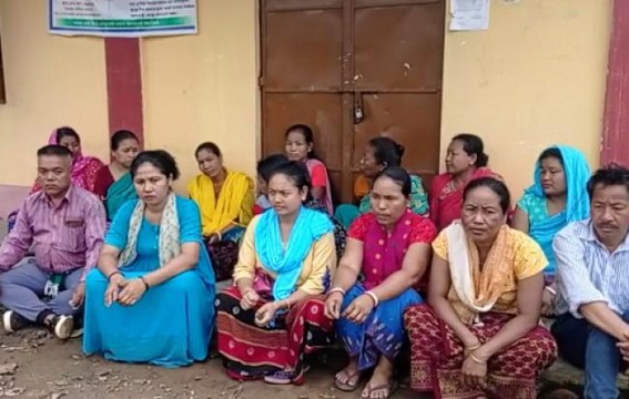Discrimination in MGNREGA Works Distribution in Tripura ADC : BJP workers getting MGNREGA wages without working, TIPRA Mothers supporters are not given Works, Payments: Santir Bazar Block Office Locked by Tipra Motha Agitators 